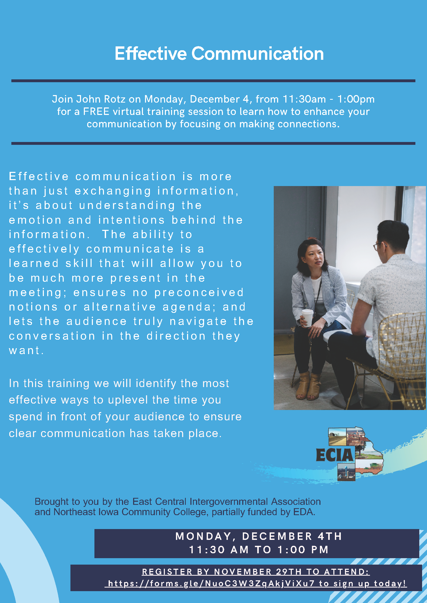Effective Communication NICC Training Flyer